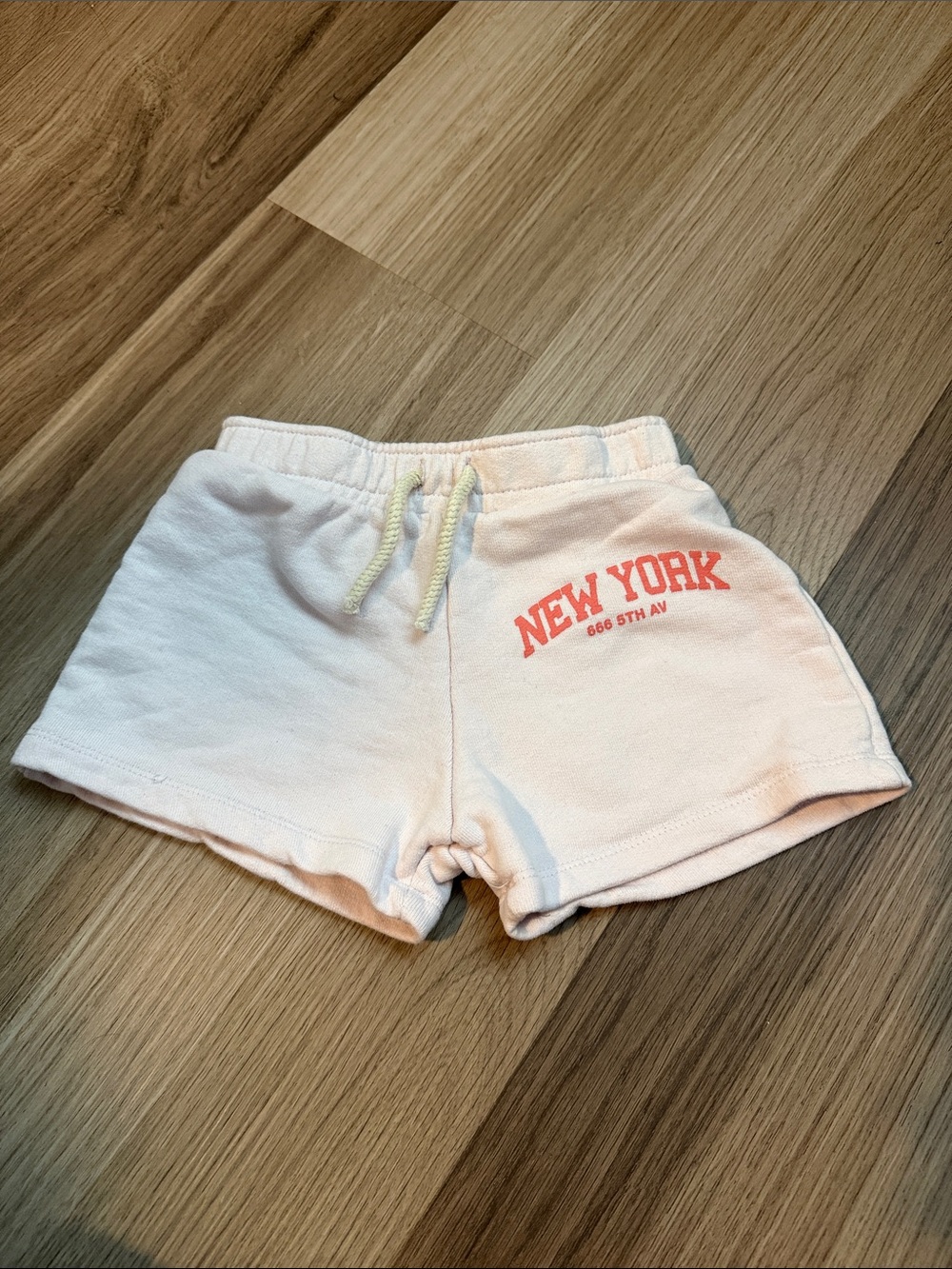 Kids White 'New York' Drawstring Shorts